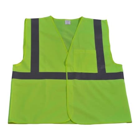Petra Roc Inc Petra Roc Economy Safety Vest, ANSI Class 2, Touch Fastener Closure, Polyester Solid, Lime, S/M LV2-EC-S/M